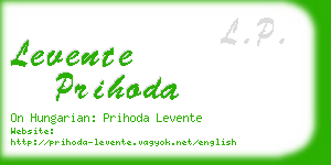 levente prihoda business card